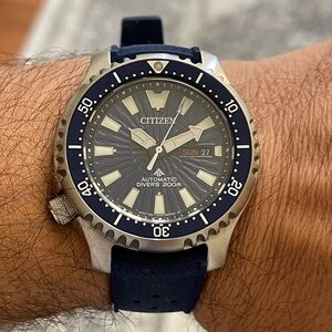 Citizen Promaster Dive Automatic Watch with Blue Dial (Model: NY0136-52L)